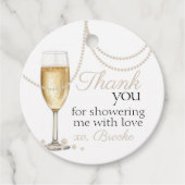 Parels Prosecco elegant Vrijgezellenfeest bedankt Bedankjes Labels (Voorkant)