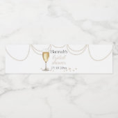 Parels Prosecco elegant Vrijgezellenfeest bedankt Waterfles Etiket (Enkel label)