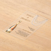 Parels Prosecco elegant Vrijgezellenfeest helder Acryl Uitnodigingen (Laagn)