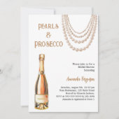 Parels Prosecco elegant Vrijgezellenfeest Kaart (Voorkant)