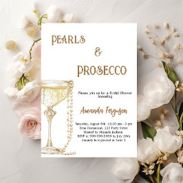 Parels Prosecco elegant Vrijgezellenfeest Kaart