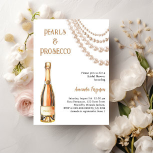 Parels Prosecco elegant Vrijgezellenfeest Kaart