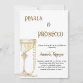 Parels Prosecco elegant Vrijgezellenfeest Kaart (Voorkant)