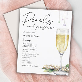 Parels & Prosecco Elegante Bruids Douche Uitnodigi