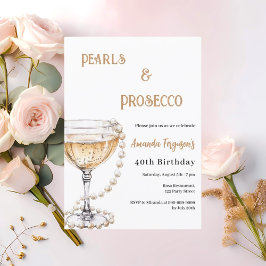 Parels Prosecco elegante bubbels verjaardag  Kaart