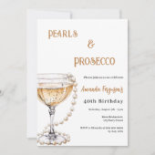 Parels Prosecco elegante bubbels verjaardag  Kaart (Voorkant)