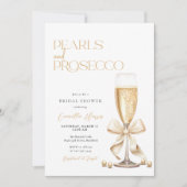 Parels & Prosecco Gold Minimaal Vrijgezellenfeest Kaart (Voorkant)