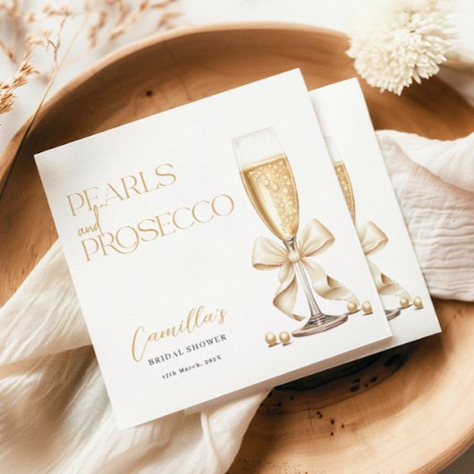 Parels & Prosecco Gold Minimaal Vrijgezellenfeest Servet