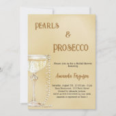 Parels Prosecco goud elegant Vrijgezellenfeest Kaart (Voorkant)