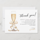 Parels & Prosecco Goud Vrijgezellenfeest Bedankkaart (Voorkant)