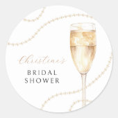 Parels & Prosecco Goud Vrijgezellenfeest Stickers (Voorkant)