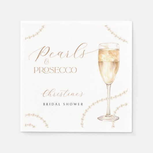 Parels & Prosecco Gouden Bruidsfeest Servetten (Voorkant)