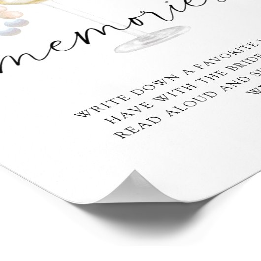 Parels & Prosecco - herinneringen met de bruid Poster (Hoek)