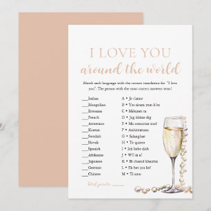 Parels & Prosecco I Love You Around the World Game Kaart
