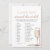 Parels & Prosecco I Love You Around the World Game Kaart (Voorkant)