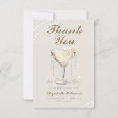 Parels Prosecco Ivoor Elegant Brunch Vrijgezellenf Bedankkaart (Voorkant)