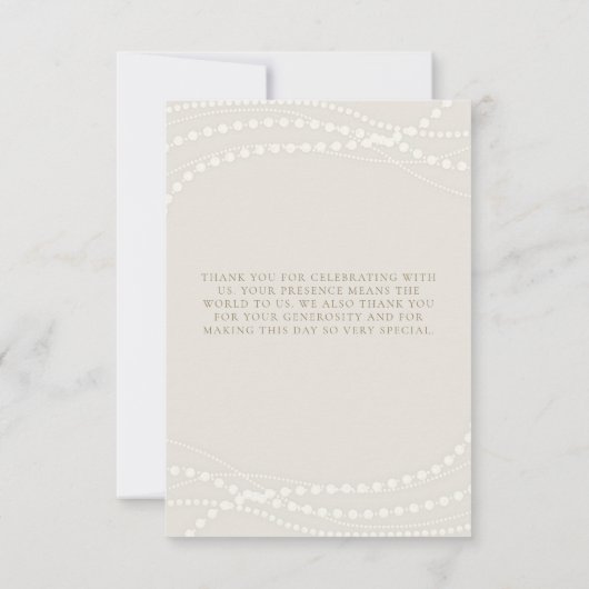 Parels Prosecco Ivoor Elegant Brunch Vrijgezellenf Bedankkaart (Achterkant)