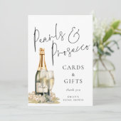 Parels Prosecco Kaarten Cadeaubordje Vrijgezellenf (Staand voorkant)