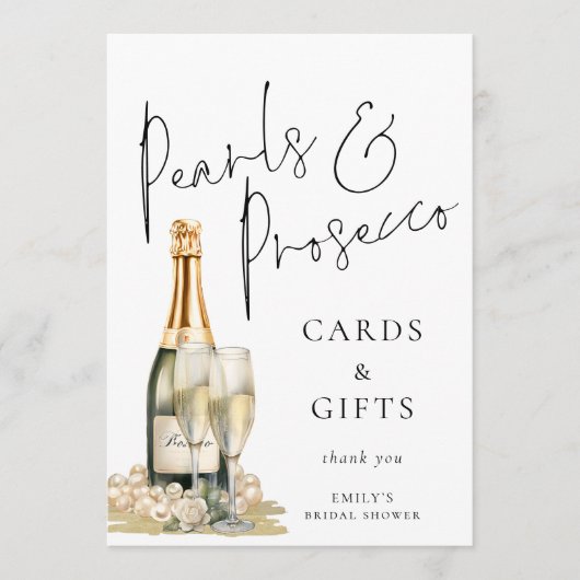 Parels Prosecco Kaarten Cadeaubordje Vrijgezellenf (Voorkant)