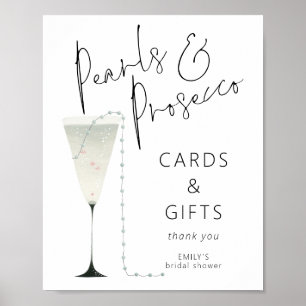 Parels Prosecco Kaarten Geschenken Vrijgezellenfee Poster