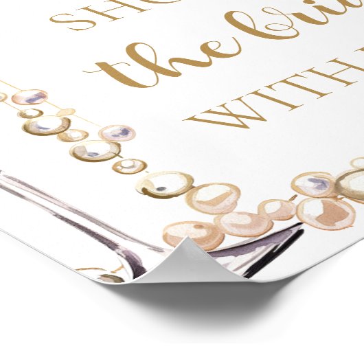 Parels Prosecco Laten we de bruid met liefde douch Poster (Hoek)