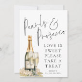 Parels Prosecco Liefde is Sweet Vrijgezellenfeest  Kaart (Voorkant)