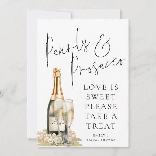 Parels Prosecco Liefde is Sweet Vrijgezellenfeest  Kaart (Voorkant)