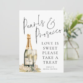 Parels Prosecco Liefde is Sweet Vrijgezellenfeest  Kaart