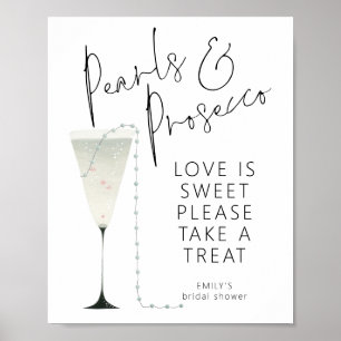 Parels Prosecco Liefde is zoet Vrijgezellenfeest Poster