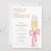 Parels & Prosecco Minimal Vrijgezellenfeest Kaart (Voorkant)