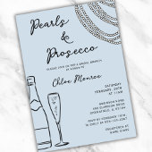 Parels & Prosecco Modern Dusty Blue Bruids Brunch Kaart
