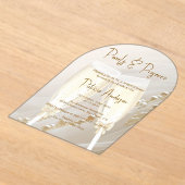 Parels & Prosecco Modern Elegant Vrijgezellenfeest Acryl Uitnodigingen (Laagn)