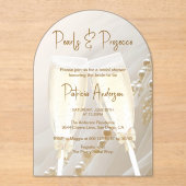 Parels & Prosecco Modern Elegant Vrijgezellenfeest Acryl Uitnodigingen (Voorkant)