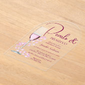 Parels & Prosecco Modern Elegant Vrijgezellenfeest Acryl Uitnodigingen (Laagn)