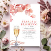 Parels & Prosecco Modern Roze Bloemen Vrijgezellen Kaart