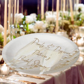 Parels & Prosecco Moderne Elegante Bruidsfeest Papieren Bordje