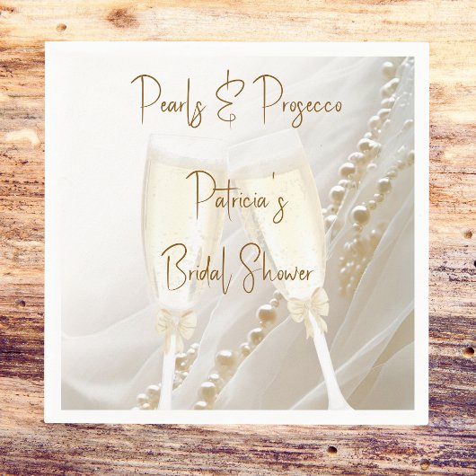 Parels & Prosecco Moderne Elegante Bruidsmeisjesbo Servet