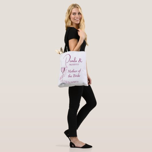 Parels Prosecco Moeder van de Bruid Bruiloft Feest Tote Bag (Op model)