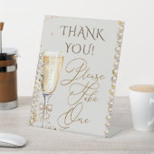 Parels & Prosecco Neem een gunstteken Reclamebord Met Voetstuk (Insitu)