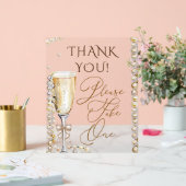 Parels & Prosecco Neem er alsjeblieft een Acryl Bord (Huwelijk)