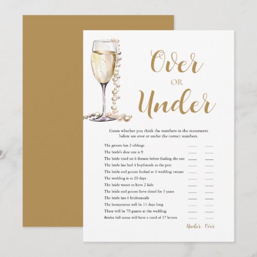 Parels & Prosecco Over of Onder Vrijgezellenfeest  Kaart (Voorkant / Achterkant)