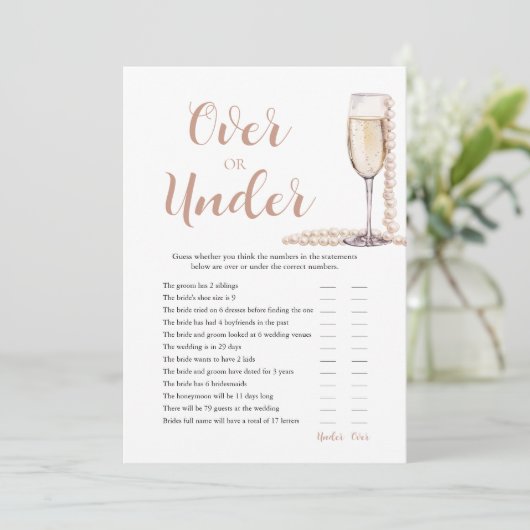 Parels & Prosecco Over of Onder Vrijgezellenfeest  Kaart (Staand voorkant)