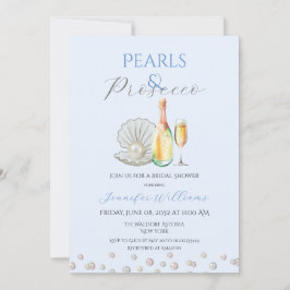 Parels Prosecco Pearlcore Blauw Vrijgezellenfeest Kaart