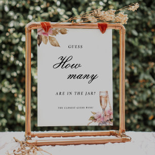 Parels Prosecco Raad eens hoeveel Vrijgezellenfees Poster