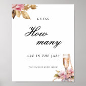 Parels Prosecco Raad eens hoeveel Vrijgezellenfees Poster (Voorkant)