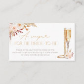 Parels & Prosecco Recept voor de aanstaande bruid Informatiekaartje (Voorkant)