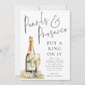 Parels Prosecco Ring op het Vrijgezellenfeest Game Kaart (Voorkant)