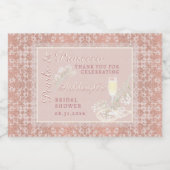 Parels & Prosecco Roos Goud Vrijgezellenfeest Favo Sparkling Wijnetiket (Enkel label)