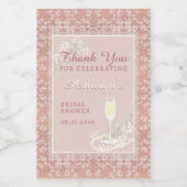 Parels & Prosecco Roos Goud Vrijgezellenfeest Favo Wijn Etiket (Enkel label)