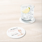 Parels & Prosecco Roze Bruids-Shower Ronde Kartonnen Onderzetter (Insitu)